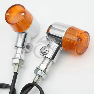 LED Metal Stalk Turn Signal Light For Harley Honda Dual Sport Cruiser Cafe Racer Two Colors