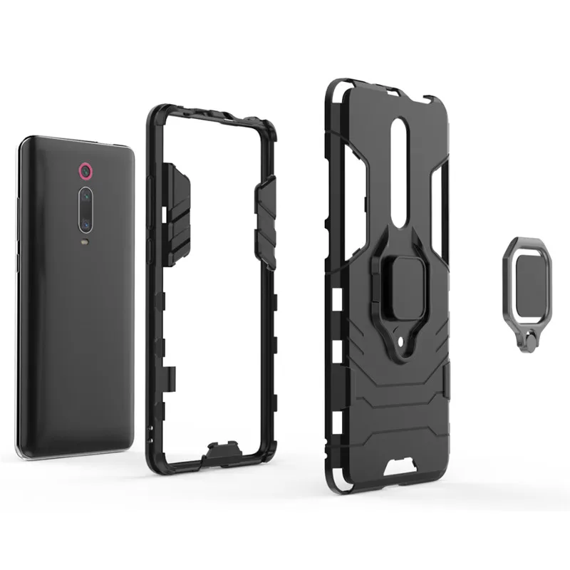 For Xiaomi Redmi K20 Pro Case Luxury Armor Soft Shockproof Magnetic Metal Ring Case for Xiaomi Mi9T Mi 9T Pro Car Holder Cover