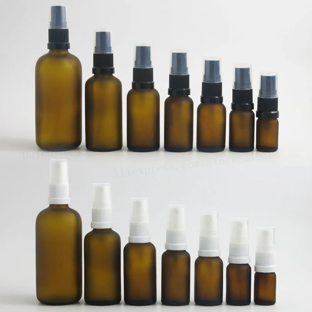 12 X Hervulbare Siroop Nevel Sproeier Fles Vorst Amber Glazen Parfum Verpakkingen 10Ml 15Ml 20Ml 30Ml 50Ml 100Ml