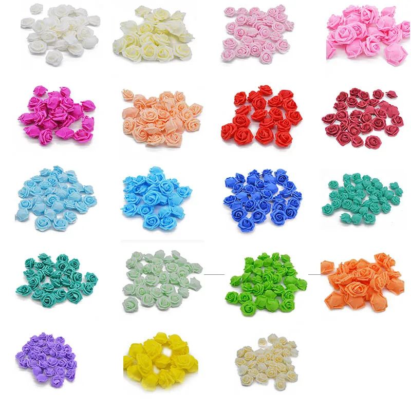 20 pçs/lote 4cm friso pe espuma rosa cabeça de flor artificial para confete diy guirlanda artesanato caixa presente hairband decoração casamento fornecimento