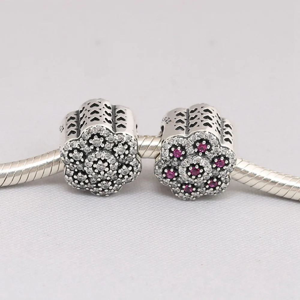 

Authentic 925 Sterling Silver Beads Seven Star Lotus Crystal Round Bead For Original Pandora Charm Bracelets & Bangles Jewelry