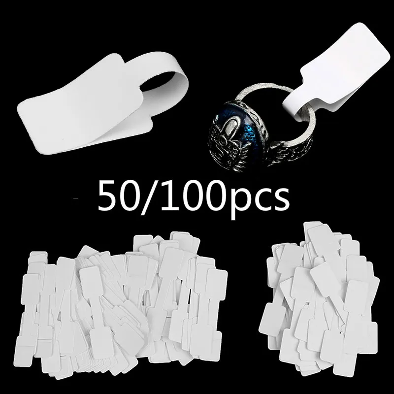 50pcs/100pcs Paper Label Tags White Home Market DIY Supplies With Hanging String For Jewelry / Stationery / Shoes / Clothing