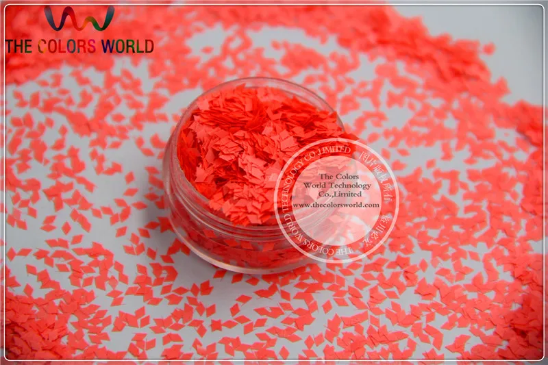 DN-8  Resistant  Neon Pink Red Color Diamond Shape Glitter  for Nail Polish and DIY decoration 1Pack =50g