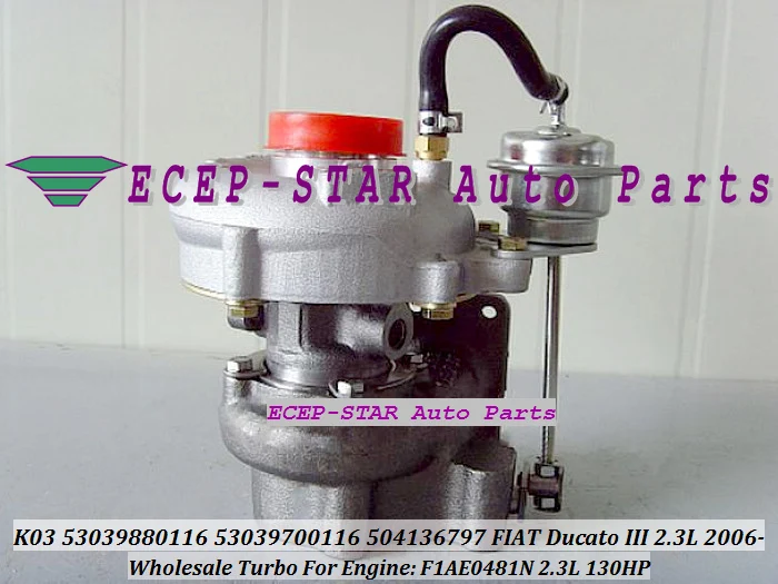 Free Ship K03 116 53039880116 53039700116 5303-988-0116 5303-970-0116 504136797 Turbo For FIAT Commercial Ducato 2005- F1A 2.3L