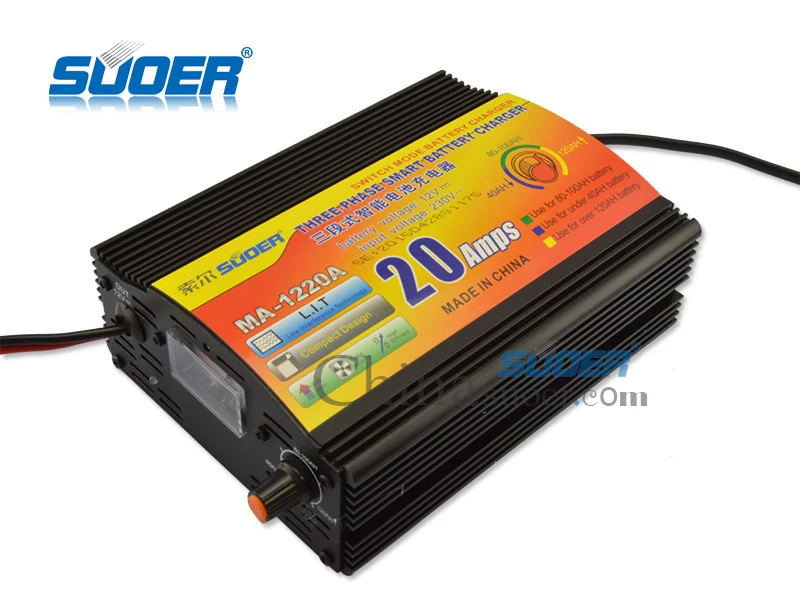 Suoer【 Battery charger 】 best price Universal Battery Charger 20A 12V Car Battery Charger(MA-1220A) image 3