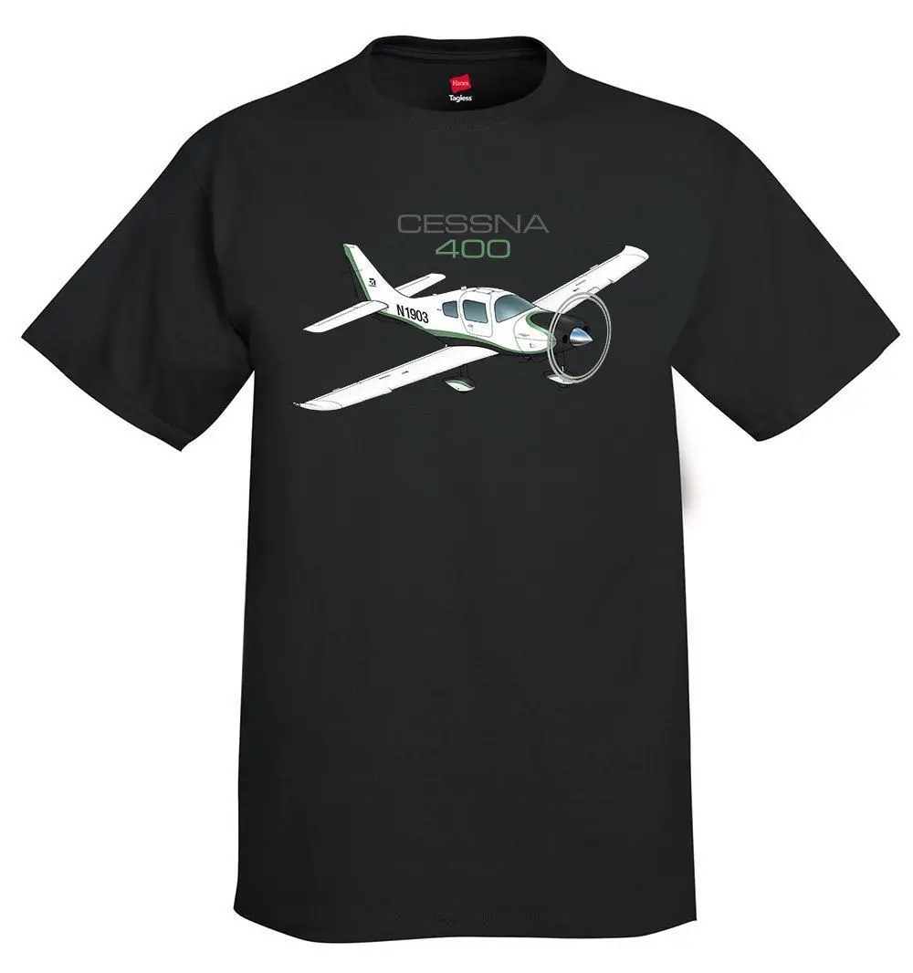 100% Cotton Print Mens Summer O-Neck Cessna 400 Corvallis TT Airplane T-Shirt - Personalized Tee Shirt