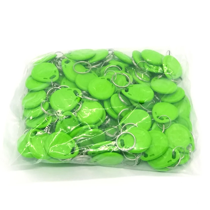 100pcs RFID Tag 125KHz RFID Card Proximity Keyfobs Key Fob Access Control Smart Card 10 Colors TK4100 Keyfob Only Readable