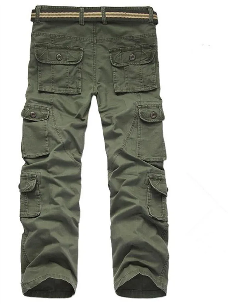 Pantalones Cargo de peso medio para hombre, pantalón informal de lana con bolsillos, de piel, holgado, de talla grande 38 40