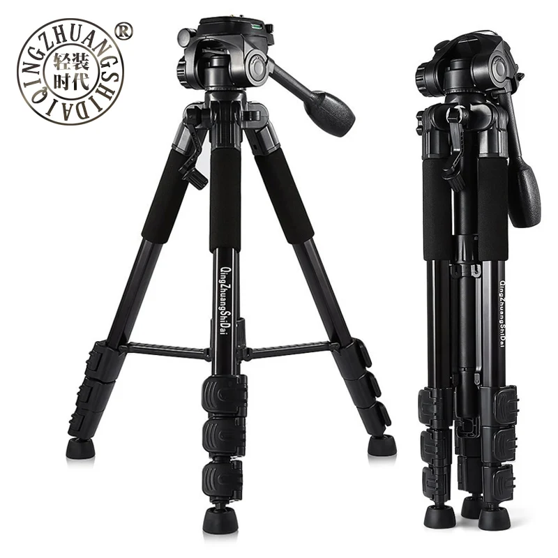 

QZSD Q111 Professional Aluminium Camera Tripod Lightweigh Travel Tripod with Pan Head Quick Release Plate for Nikon Canon DSLR