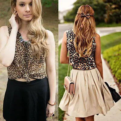 Summer Fashion Women Sexy Vest Hot Crop Top Leopard Print Tanks Casual Camis Hot sale Clothing