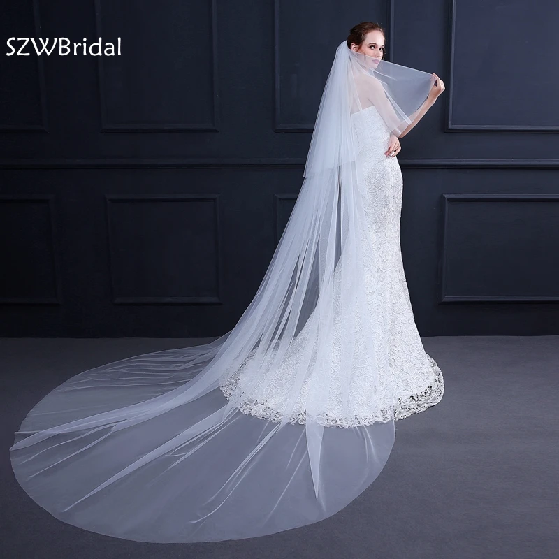 New Arrival White Ivory Bride Veils Long Bridal veil wedding veil Veu de noiva welon Velo voile mariage wedding accessories