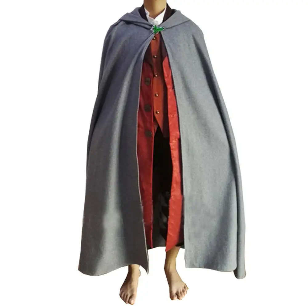 2020 The frodo cos Outfit Suit Cosplay Costume Full Set film Custom-made top+vest+cape+pant