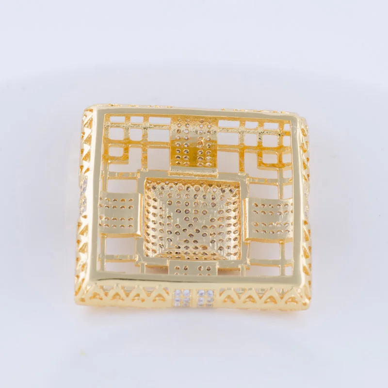 Hot Jewelry Big Zircon Czech Charms For Bracelets & Necklaces Vintage Copper Micro Pave Charms Connectors Jewelry Accessories