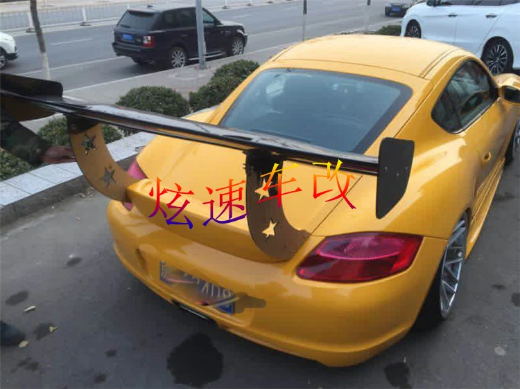 Fit for Porsche Cayman tail wing Kaman general carbon fiber rear spoiler wing