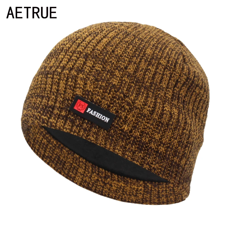 AETRUE Winter Knitted Hat Men Skullies Beanies Winter Hats For Men Women Bonnet Fashion Mask Warm Balaclava Male Beanie Hat Cap