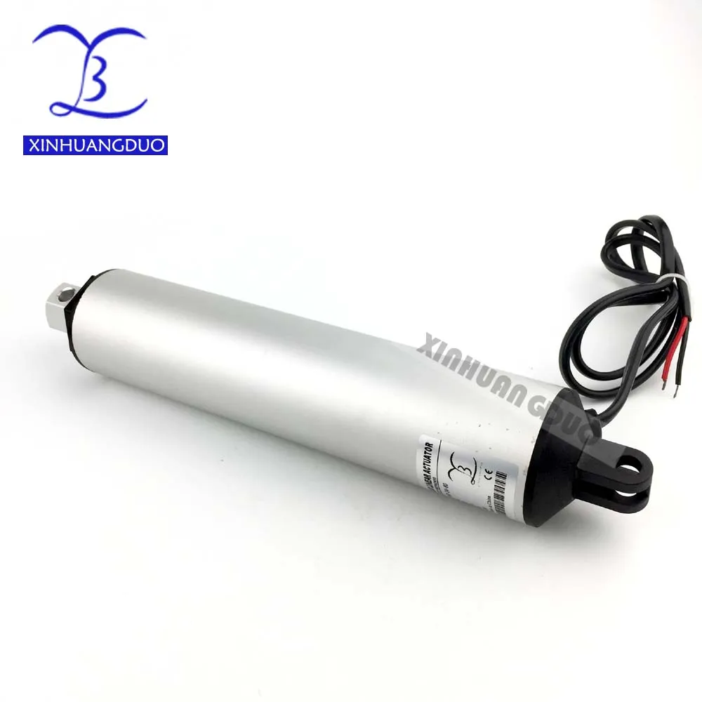 150mm 6 inch stroke 50~200N thrust 45~230mm / s high speed 12 or 24 VDC electric mini linear actuator micro design