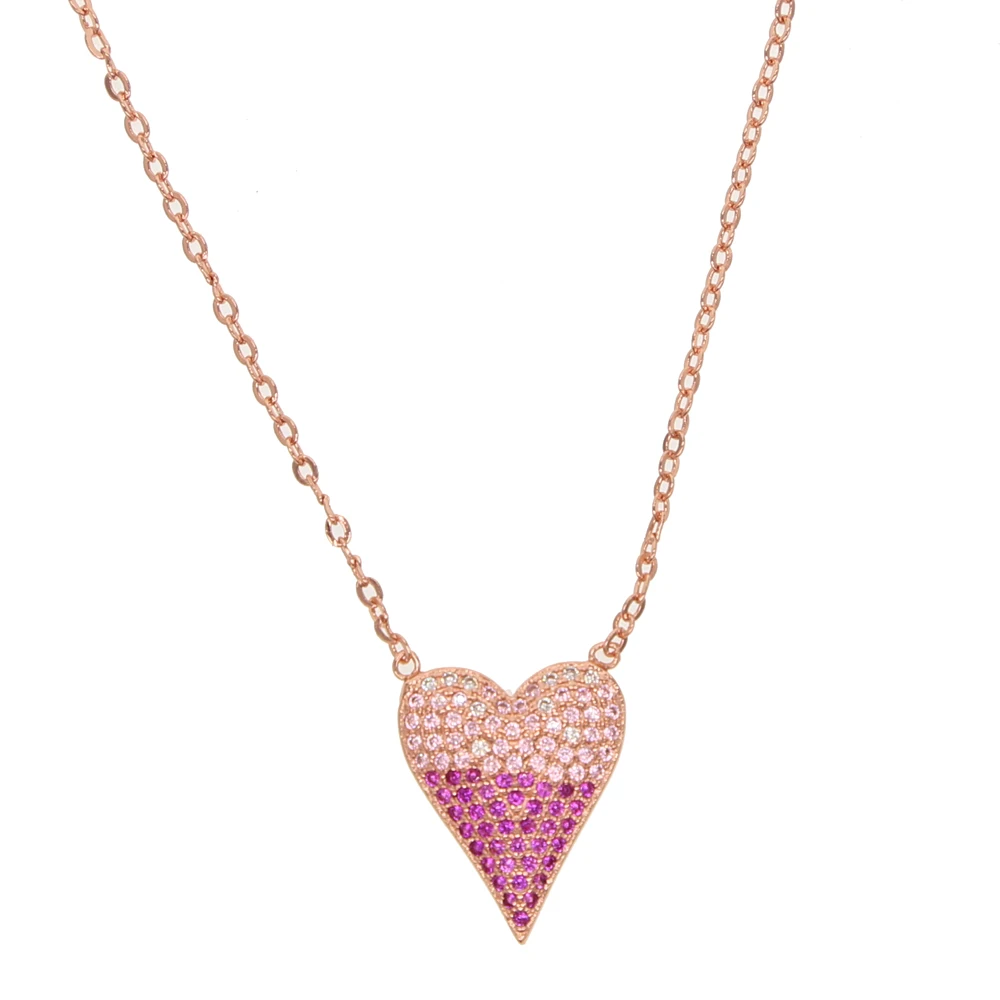rose gold mix color Love Heart red Romantic Heart Pendant Necklaces Jewelry for Women Summer Decoration Chic jewelry design