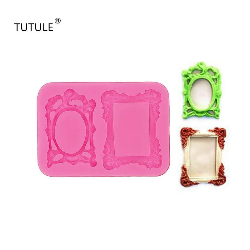 

Gadgets-New Retro Frame Fold Sugar Cake Liquid Mold Handmade Chocolate Dessert Decoration Diy Kitchen Bakeware