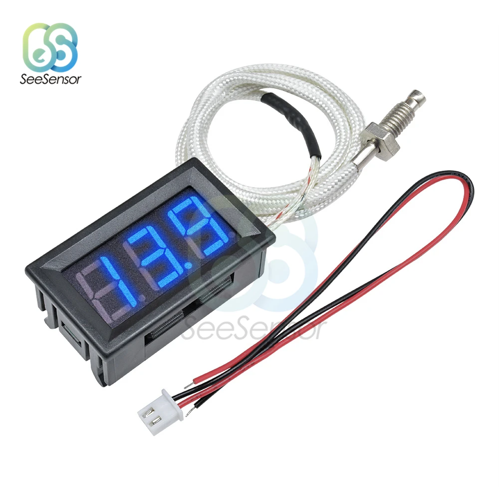 DC 12V XH-B310 LED Digital Thermometer Temperature Meter K-type M6 Probe Thermocouple Tester -30~800 Degree