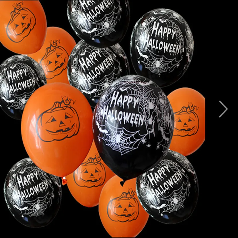 Halloween ballon 100pcs/lot 12 inch Black Orange Balloon Helium  inflatables latex balloons Halloween decoration Party Balloon