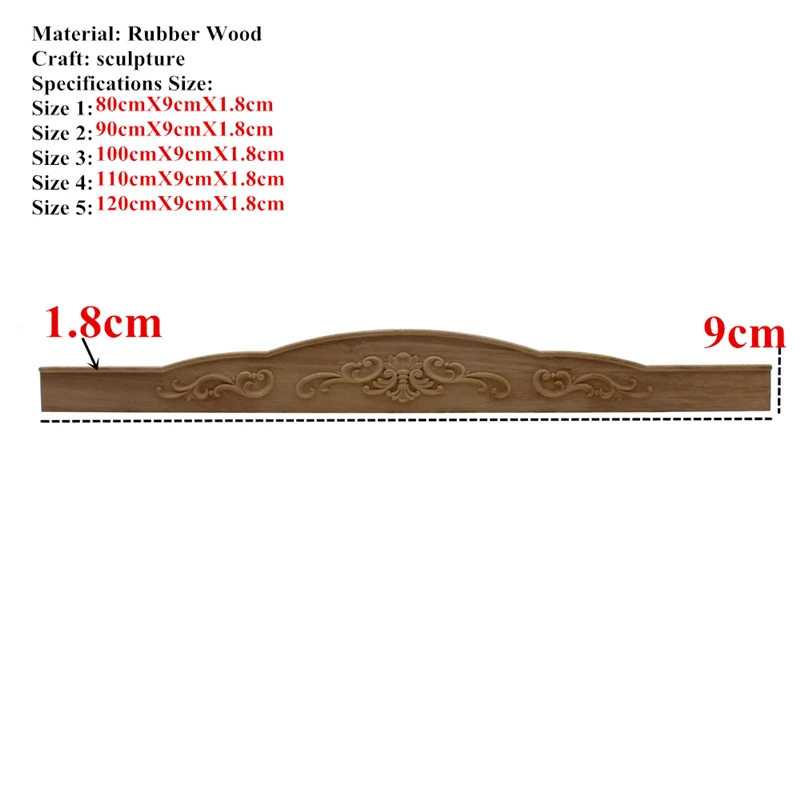 VZLX Flower Wood Carving Natural Wood Appliques for Furniture Cabinet Unpainted Wooden Mouldings Decal Decorative Figurines