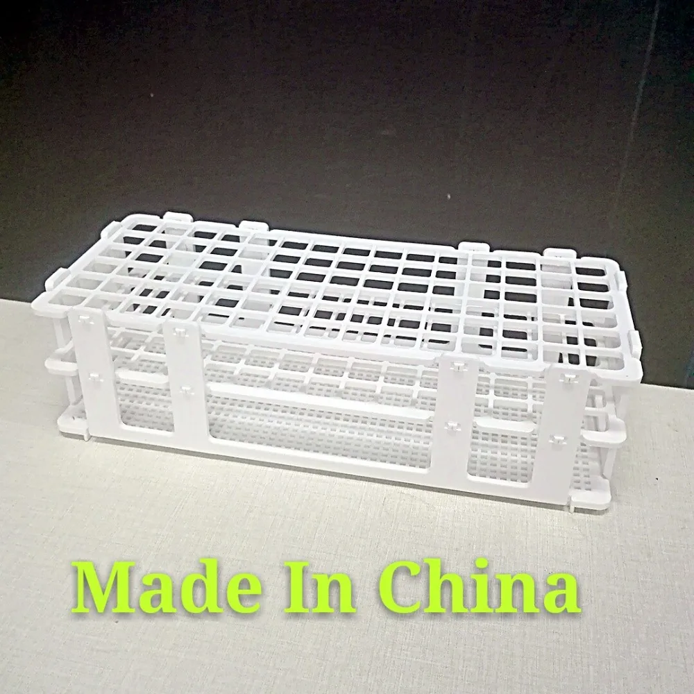 Plastic Test Tube Rack for diameter 16~20mm Test Tubes, 40 Wells , White , Detachable  40 Holes , Tube Box , 1piece