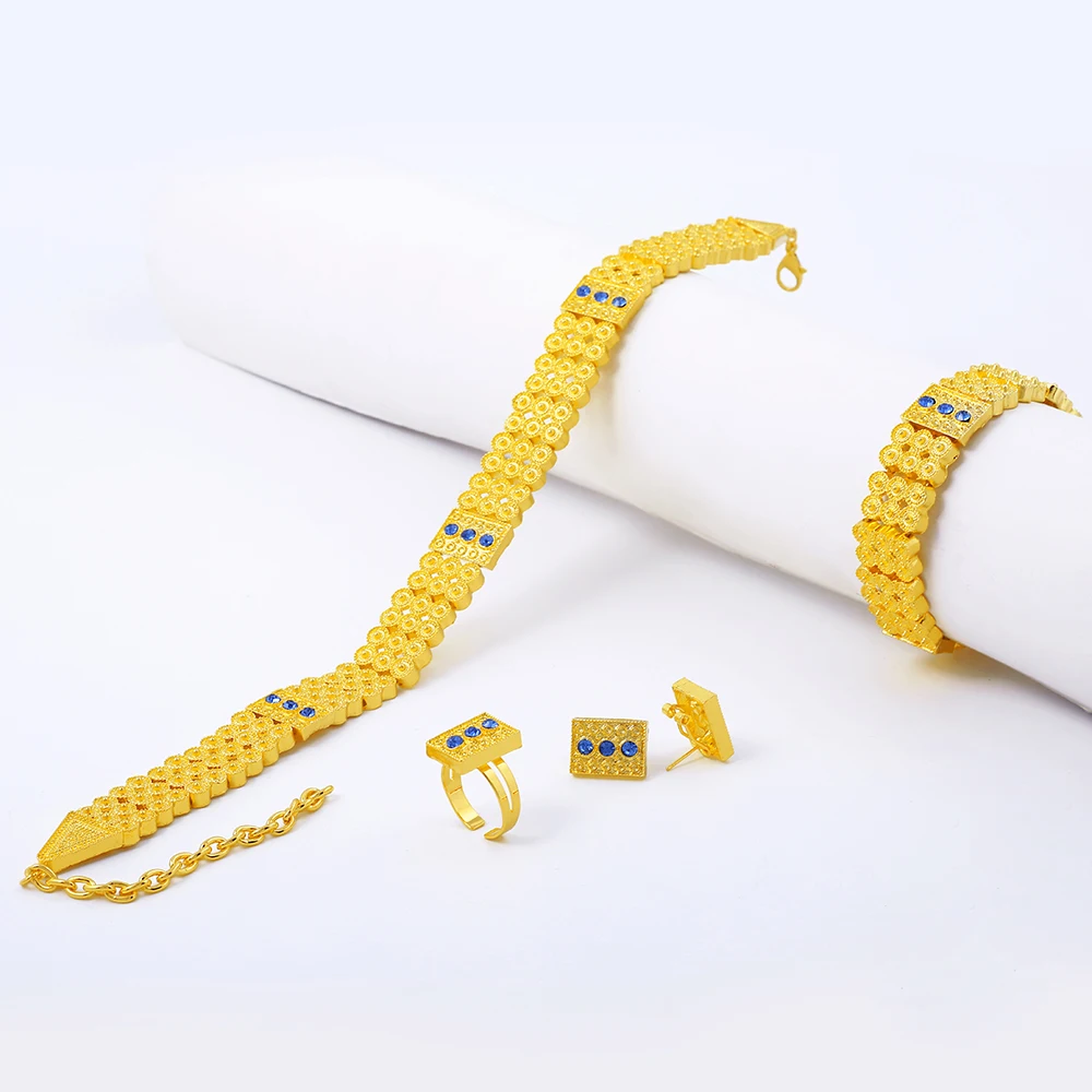 Ethlyn Choker Sets Ethiopian Eritrean Traditional Jewelry Accessories Gold Color Classic Bridal Wedding Sets S098