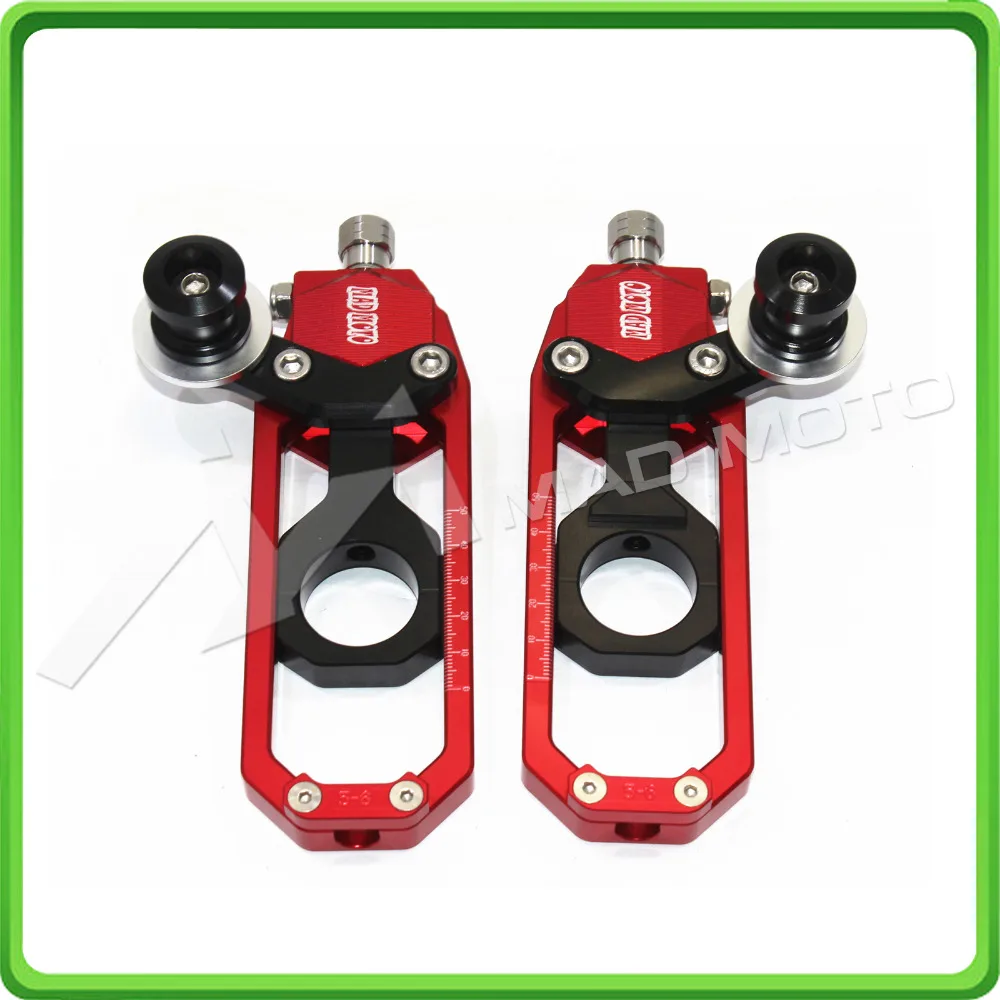 

Motorcycle Chain Tensioner Adjuster with paddock bobbins kit for Yamaha YZF-R1 2006 R1 06 Red&Black