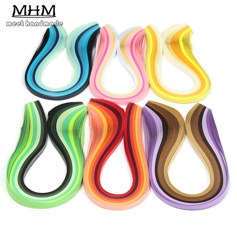 100PCS Quilling Tools Paper Craft 7mm*54cm Mixed Colors Colorful DIY Paper Material Origami Scrapbooking Slotted Paper Quilling