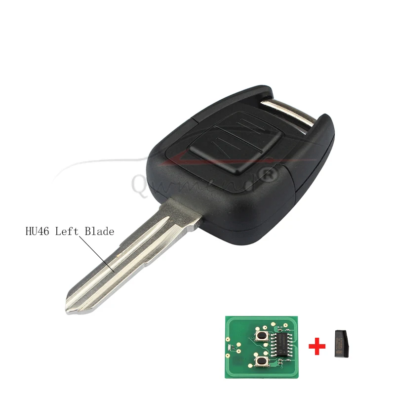 QWMEND 2Buttons Remote key 433Mhz Transponder ID40 Chip For Opel Vauxhall Vectra Zafira OP1 24424723 HU43 HU100 YM28 HU46 Blade