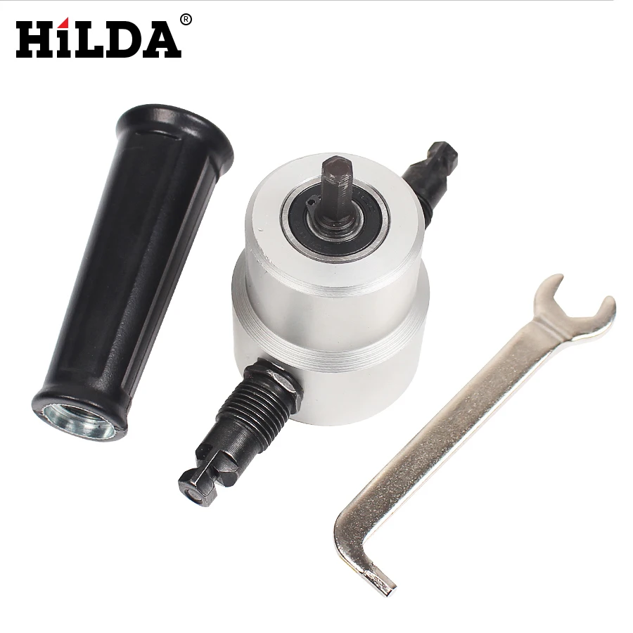 

HILDA Nibbler Sheet Metal Cut Double Head Sheet Metal Cutter Drill Attachment Home Hand Tools Power Tools Accessaries