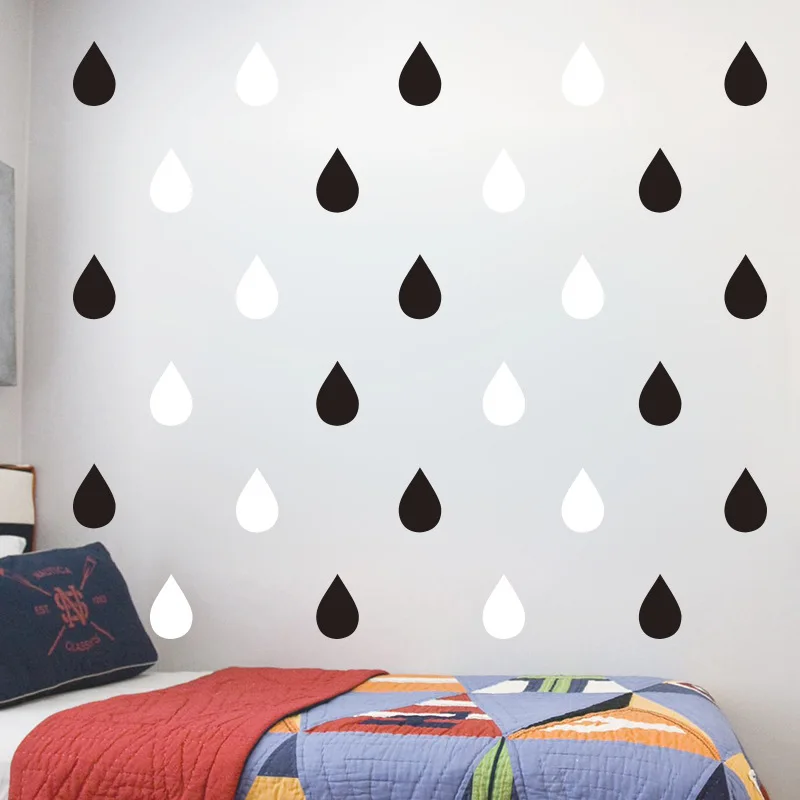 3*5cm*56pcs Cartoon Cute Raindrop Fresh Sign Wall Stickers For Kids Child Rooms Wardrobe Fridge Decoration Vinyl Art Wall Decals