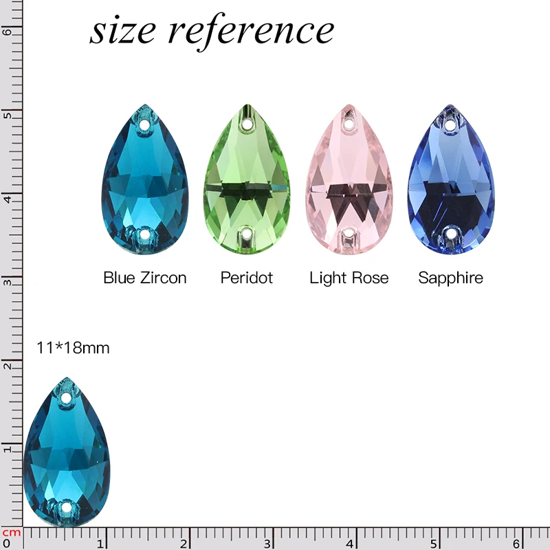 Astrobox Flatback Strass Crystal Drop Two Holes Sew On Crystal Rhinestones Dress Making  Jewelry Decoration Bags Garment Shoes