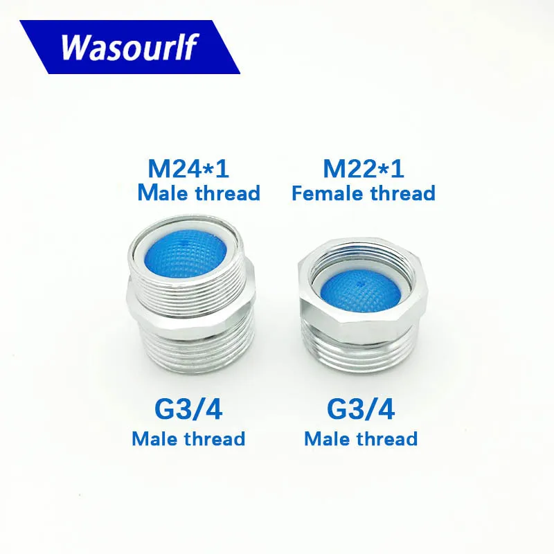 WASOURLF M22 M24 Male Thread Transfer G3/4 female Thread filter Connector Adapter Bathroom Faucet Parts fittings ccessories