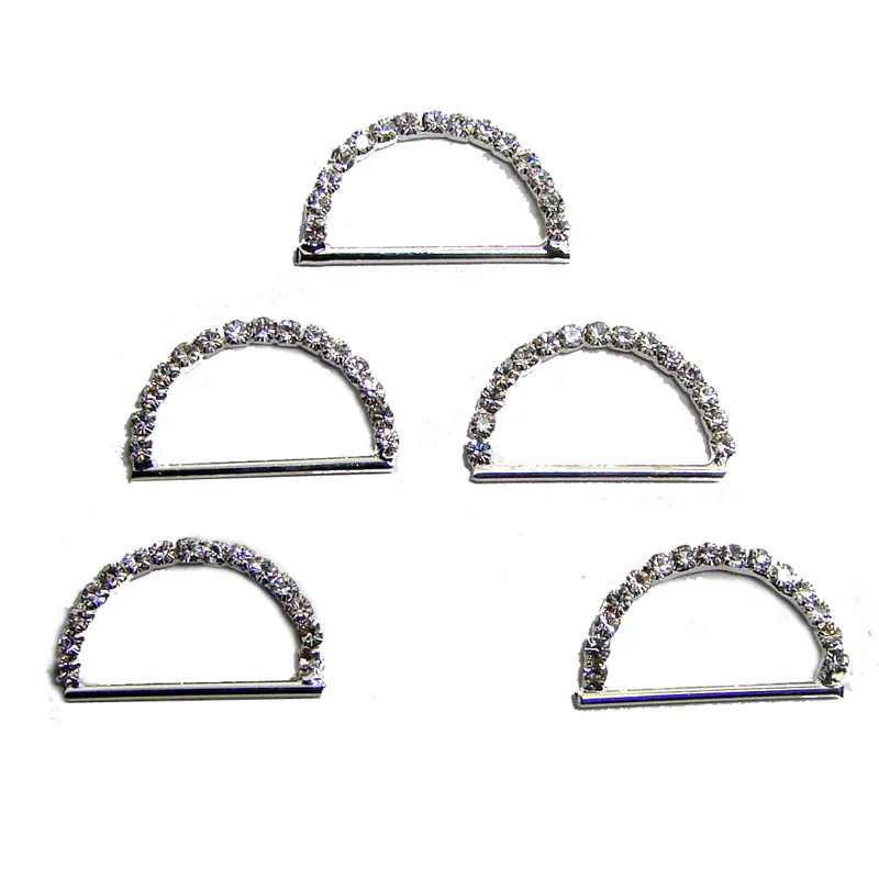 

New 20mm Bar Silver or Gold Rhinestone D Ring Shoes Bags Garments Fabric Ribbon Gift Buckles Ornament Accessory 60pcs lot