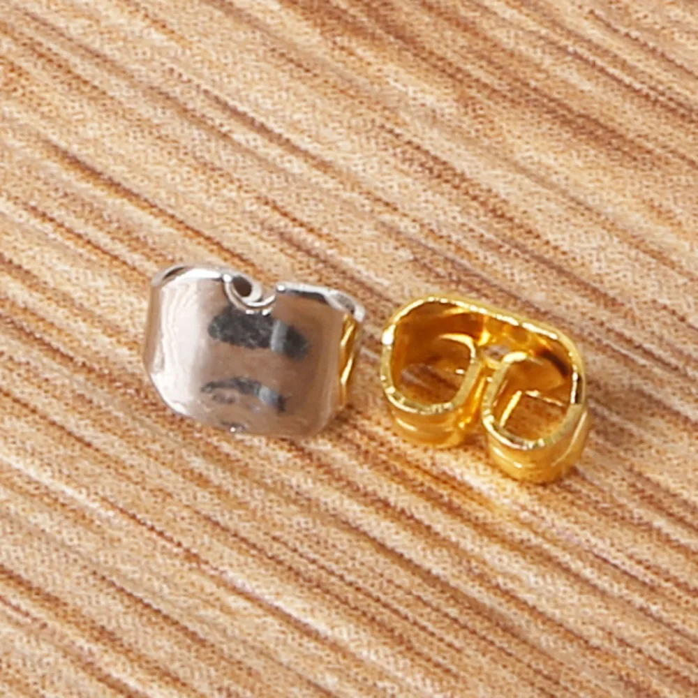 200PCS Earring Studs Backs Gold Plated Butterfly Stopper Scrolls Ear Post Nuts Findings Fashion Party Accessories FRB010-01
