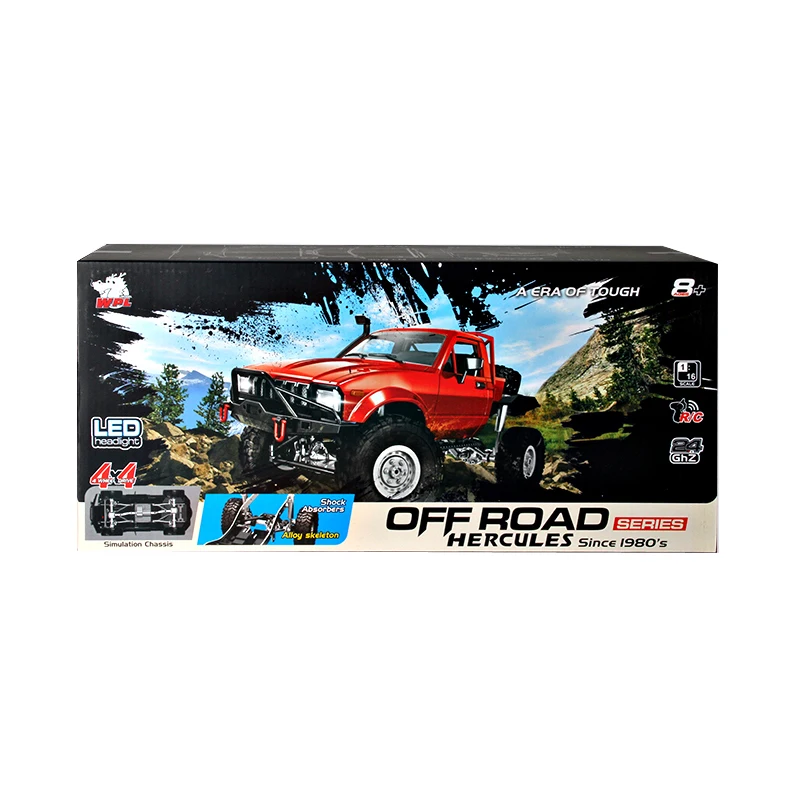 WPL C14 RC Truck 1/16 RC Car 2.4G 4WD Off Road RC Military Car Rock Crawler Truck With Front LED RTR Toys