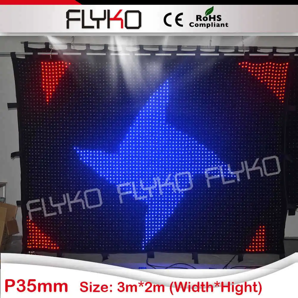 dj light disco party lighting flexible led curtain P35mm 3x2m
