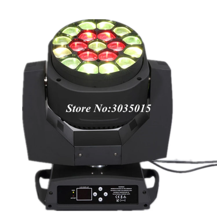 12pcs/lot 19*15W Four in one LED Focus Bee Eye Moving Head Light DMX512 Wedding Bar Show KTV Stage Lighting AC 100V-240V 50-60Hz