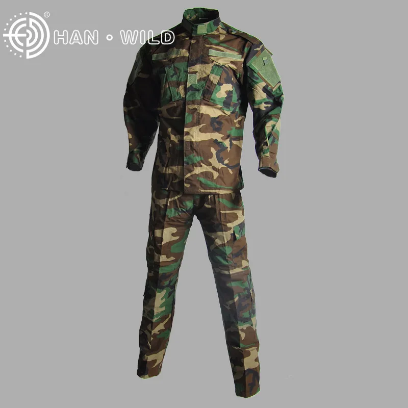 Outdoor Uniform Jacket + Pants Airsoft Paintball Ghillie Suit Combat Camouflage Digital Woodland Hunting Clothes