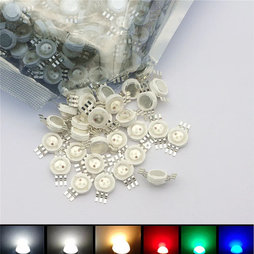 

10-100pcs 1W 3W High Power LED Light-Emitting Diode LED bead Lamp SMD Warm White Red Green Blue Yellow Spot Light Downlight Bulb