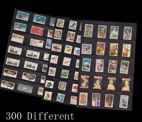 300 PCS/lot USA Vintage Postage Stamps with Post Mark Off Paper For Collecting , No Repeat , All different