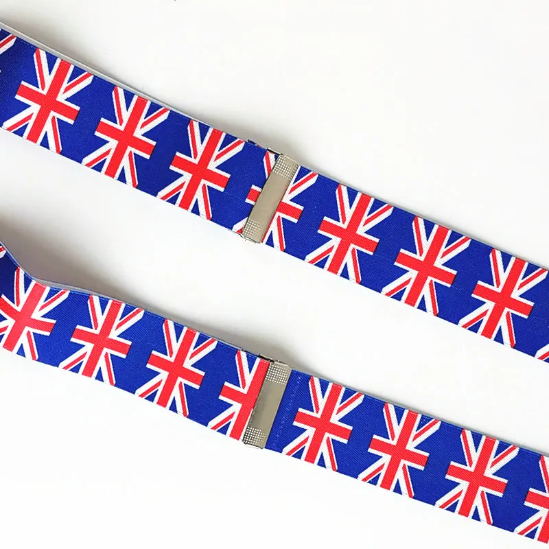 Tirantes con bandera británica para hombre y mujer, tirantes en forma de H, accesorios para adolescentes, Unisex, adultos y niños, nueva moda, BD044