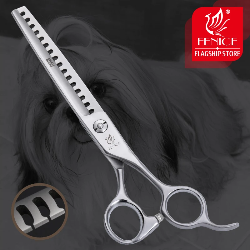 

Fenice 6.75 inch Professional Grooming Thinning Scissors Dog/Cats Hair Cutting Shears 16 Teeth Thinning Rate 85%