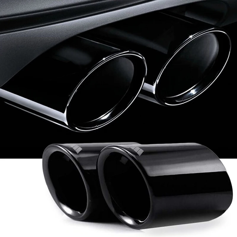 1 Pair Titanium Black Tail Tip End Pipe Exhaust Rear Muffler For BMW 2006 2007 2008 2009 2010 E90 E92 325 Kit Car Accessories