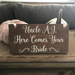 Personalised Here Comes The Bride Sign Art Decals Wedding Decor Ring Bearer Flower Girl Sign Vinyl Sticker Custome Name