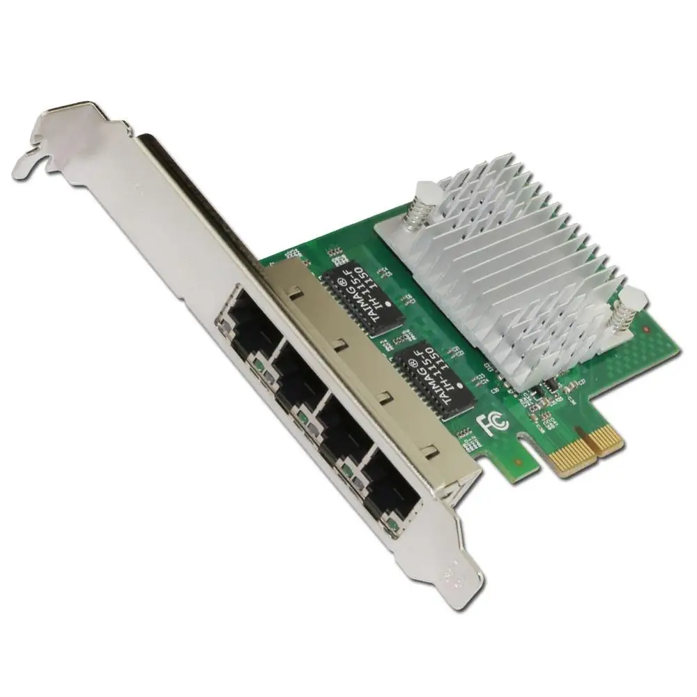 

E350T4 PCI-E X1 Quad Port 10/100/1000Mbps Gigabit Ethernet Network Card Server Adapter LAN intel I350-T4 NIC