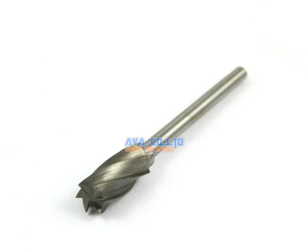 4 Pcs 3mm Shank Tungsten Carbide Burr Rotary Cutter File CNC Engraving Bit Single Cut (NO.1)