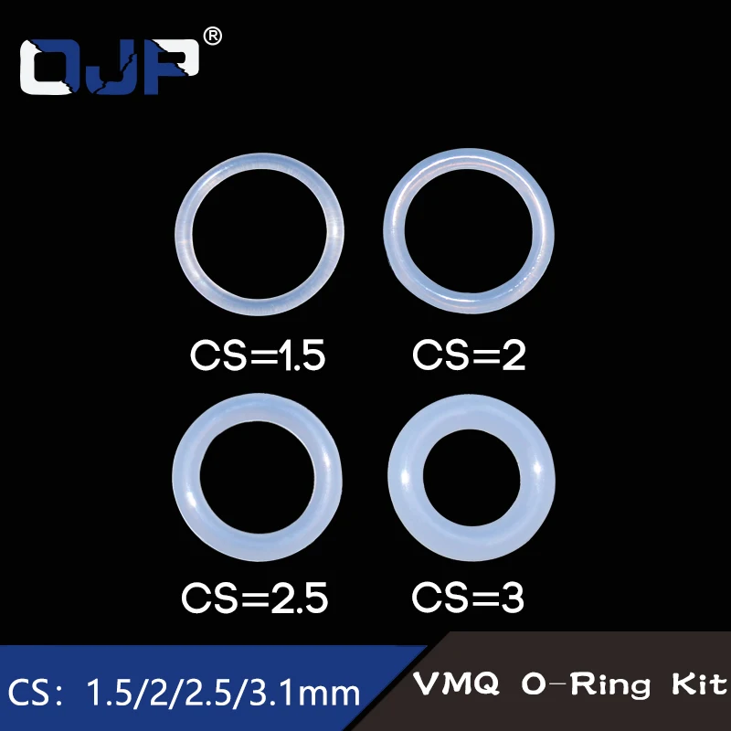 Thickness 1.5/2/2.5/3/1.8/2.65mm O Rings Rubber O Ring Seal Silicone/VMQ Sealing O-rings Washer o-ring set Assortment Kit Box