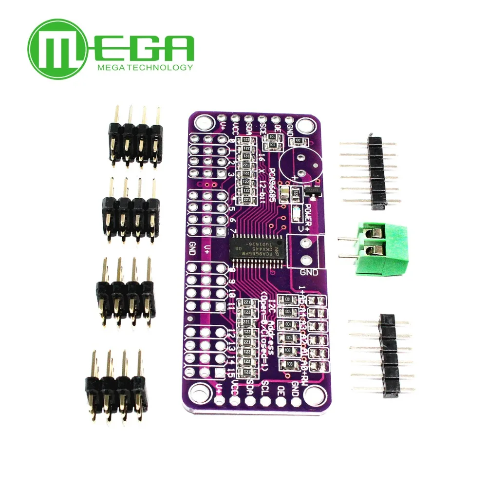 CJMCU-PCA9685 16 channel 12 bit Fm+I2C bus PWM Controller is steering gear control module image 3